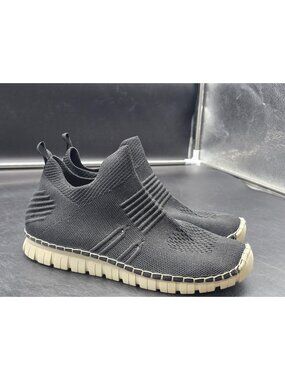 Yellow Box Julisa Shoes Womens Size 9 Black Knit Slip On Walking Sneakers Casual